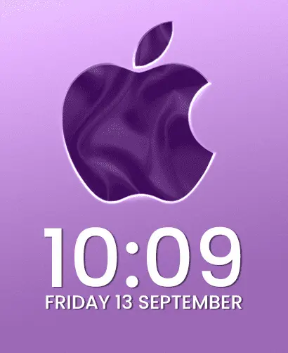 purple colour apple logo