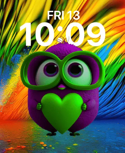 colorful owl watch face