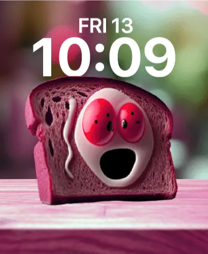 pink bread watch face